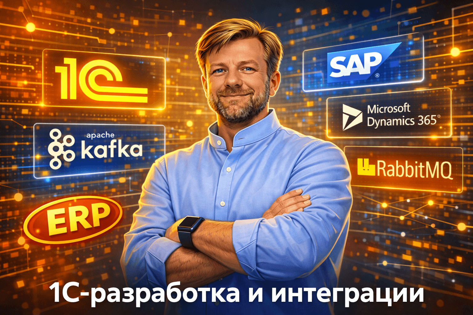 Специалист настраивает 1С для бизнеса